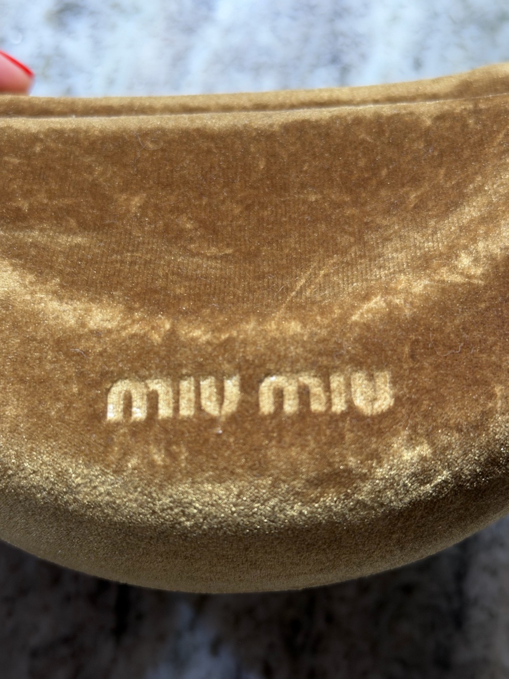 Miu Miu Velvet Sunglasses Case in Golden - Picture 7 of 7